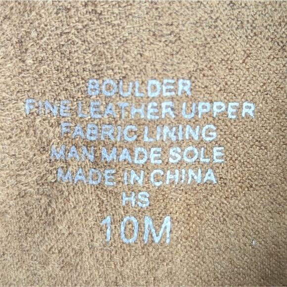 Charles by Charles David brown tan suede fringe boots side zip calf size 10 - Picture 8 of 8